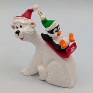 Hallmark Keepsake Polar Coaster 1995 Christmas Ornament, Penguin and Polar Bear